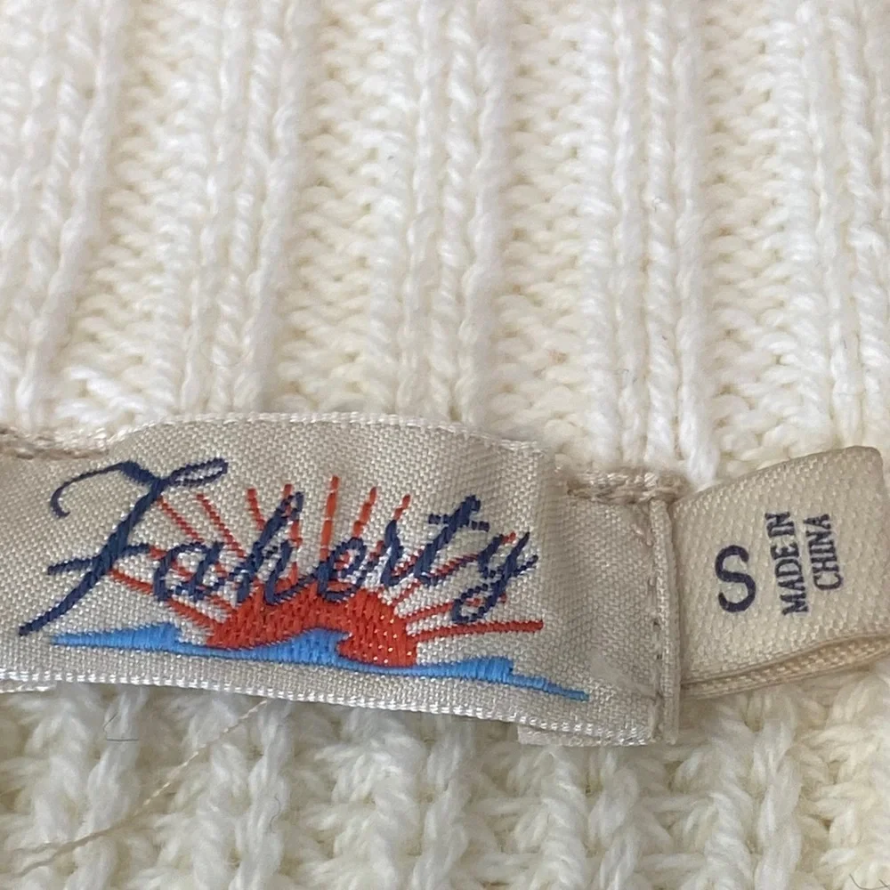 Faherty Ivory Ribbed Button Cardigan - Picture 7 of 13